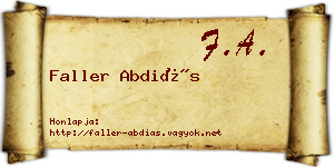 Faller Abdiás névjegykártya